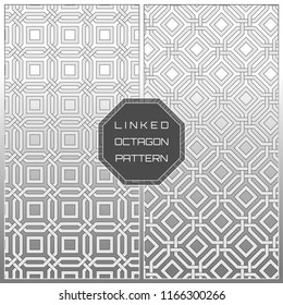 White Geometric Linked Octagon Pattern Background