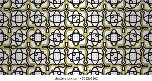White geometric seamless pattern background in savage tribe style. Actual decor. Colored, graphical design for carpet, surface, web or other purpose.
