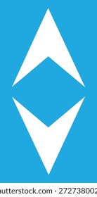 White geometric shape on blue background abstract symbol modern design element