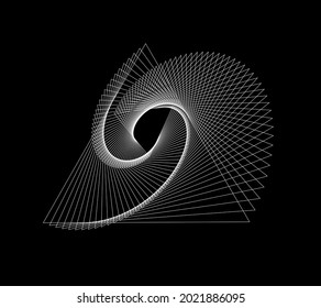 Forma geométrica blanca sobre fondo oscuro