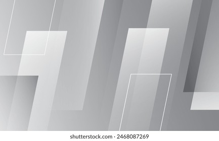 White geometric shapes abstract background. Vector illustration