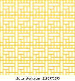 Formas geométricas blancas sin soldadura con fondo amarillo.