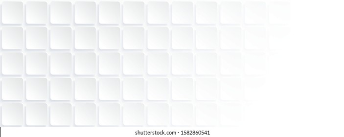 White geometric square background in paper art style. Use for banner, website cover, print ads.