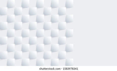 White geometric square background in paper art style. Use for banner, website cover, print ads.