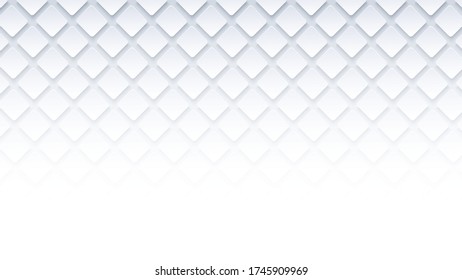 white geometric square background in paper art style. Use for banner, website cover, print ads.