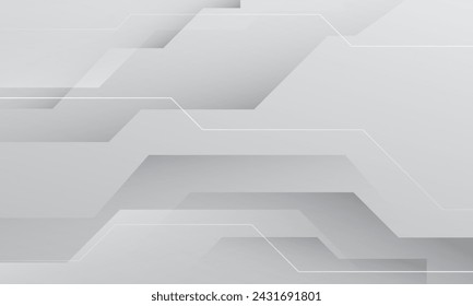 White geometric technology background. Vector illustration
