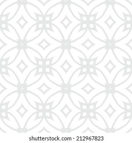 White geometric texture in art deco style for Christmas and holiday decor or wedding invitation background. Seamless vector pattern for winter fashion