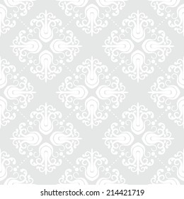 White geometric texture in art deco style for Christmas and holiday decor or wedding invitation background. Seamless vector pattern for winter fashion