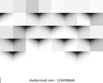 White geometric texture. Vector background can be used in cover design, CD cover, book design, website background, advertising. White seamless texture with shadow.