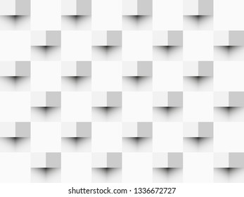 White geometric texture. Vector background can be used in cover design, CD cover, book design, website background, advertising. White seamless texture with shadow.