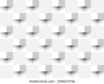 White geometric texture. Vector background can be used in cover design, CD cover, book design, website background, advertising. White seamless texture with shadow.