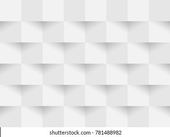 White geometric texture. Vector background can be used in cover design, CD cover, book design, website background, advertising. White seamless texture with shadow.