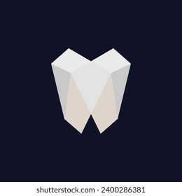 white geometric tooth, Geometric Tooth logo icon