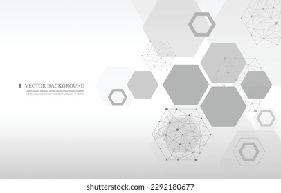 Fondo del vector geométrico blanco.forma hexagonal futurista.papel tapiz de tecnología