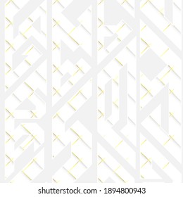 White geometric vector seamless pattern.
