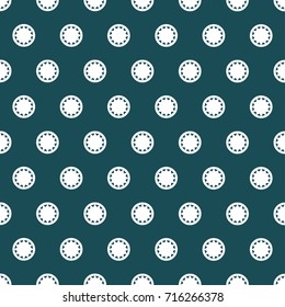 white geometric vector shapes to form a seamless pattern on dark green background 
