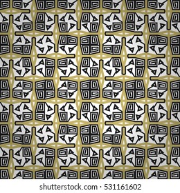 White geometrical seamless pattern background in egyptian style.