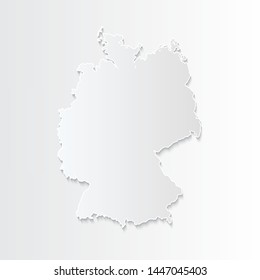 White Germany map-countries. Vector paper map of Germany on a gray background. Vector illustration.