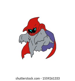 white ghost with blanket, vector illustration for halloween