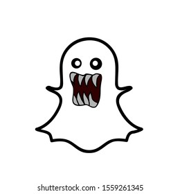 white ghost with blanket, vector illustration for halloween