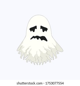 White Ghost Cartoon Character, Funny ghost, scary, flying