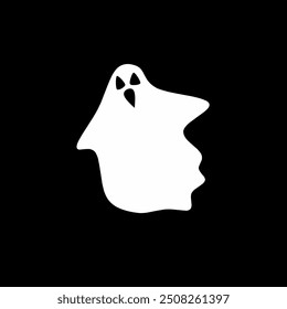 white ghost cartoon vector illustration