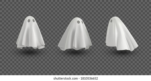 White ghost character cartoon. Happy Halloween Vector illustration