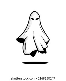 White Ghost Cloth Character Illustration Stock Vector (Royalty Free ...