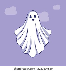 white ghost Halloween horror vector