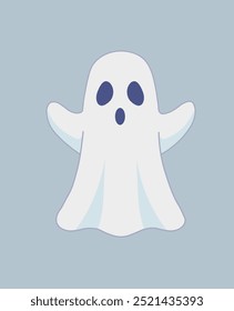 white ghost for halloween illustration