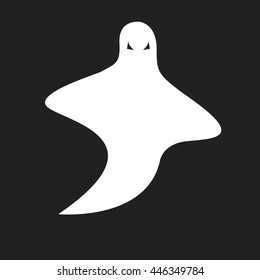 White Ghost icon. Happy Halloween