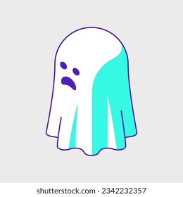 White ghost isometric vector illustration