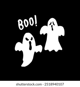 white ghost vector design suitable for stickers, halloweeen