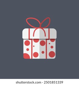 Caja de regalo blanca en diseño de Vector plano