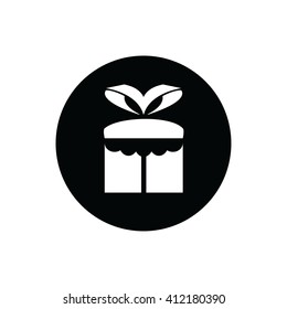 White gift box icon vector illustration. 