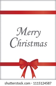 White gift box and red bow vector with text space for decoration background.