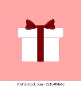 white gift box with red lip print to welcome the new year