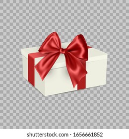 White Gift Box with Ribbon