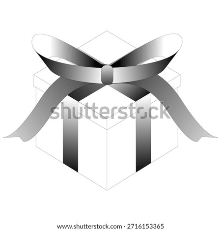 A white gift box with a silver bow, symbolizing celebration and special occasions