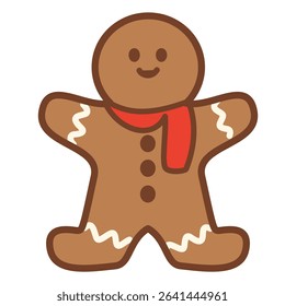 white gingerbread figures with icing, dynamic holiday vector 
