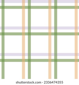 White Gingham stripes seamless background pattern. Green and pink stripe on white background.