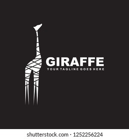 White Giraffe logo design vector template