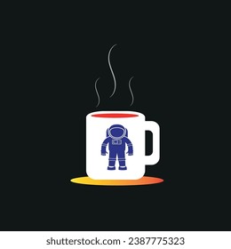 The white glass in front of the background and the blue astronaut pattern in front of it