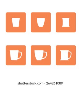 white glass icon set