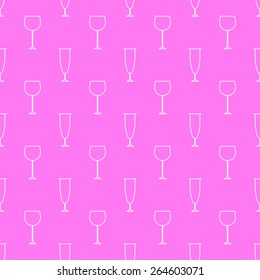 white  glass line  icon pattern on pink background