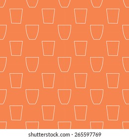 white  glass line  icon pattern on orange background