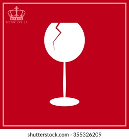 White Glass Of Wine Icon 