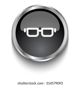White Glasses symbol on black web button