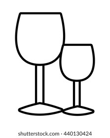white glasses of wine front view over isolated background,vector illustration