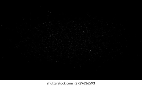 White Glitter Dust Particles on Black Background, Abstract Sparkle Texture, Minimal Sparkle Overlay